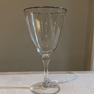 Vtg Lenox Sentiment glass platinum trim